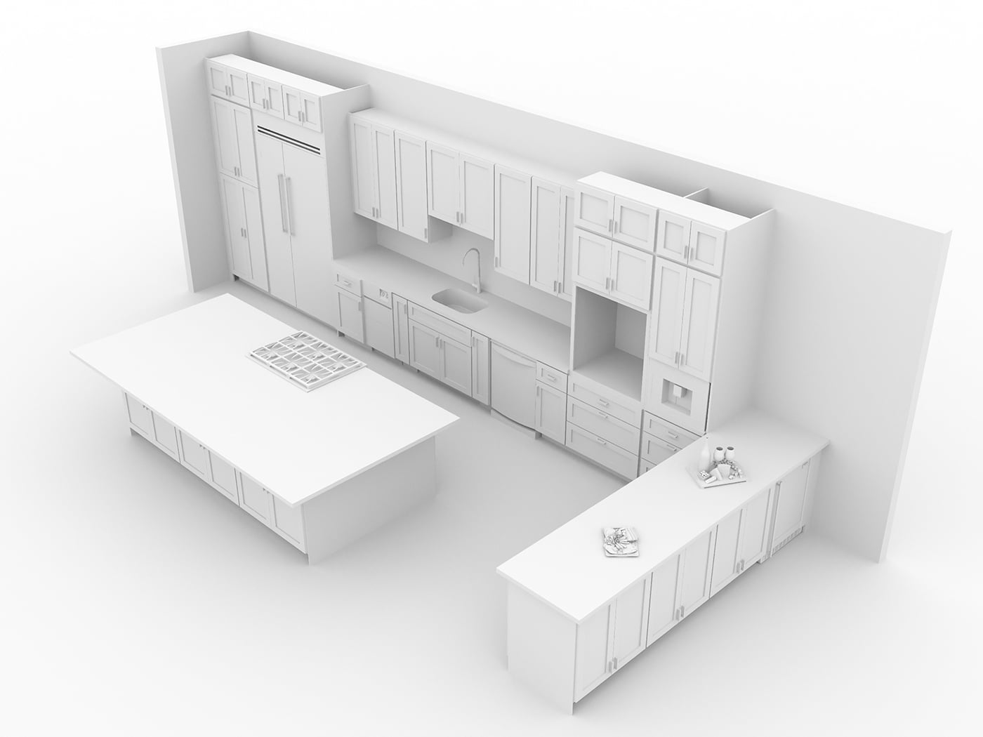 Open-Concept Kitchen Layouts 3D Rendering Software