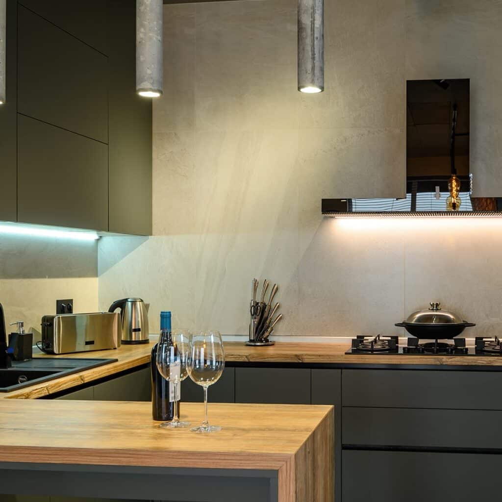 kitchen design trends layered lighting image